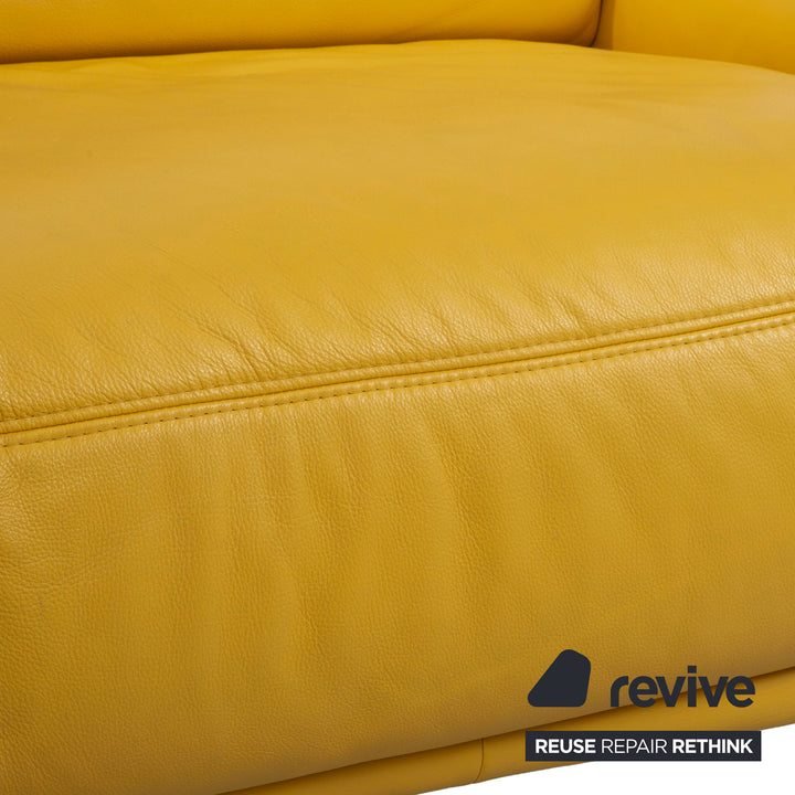 Gruber Polstermöbel Romeo Leder Ecksofa Gelb Sofa Couch