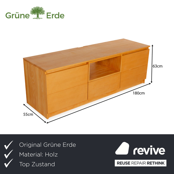 Grüne Erde Holz Sideboard Hellbraun Massivholz Schublade Schrankfächer