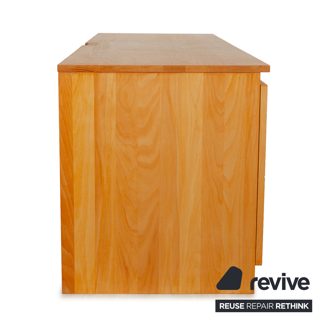Grüne Erde wooden sideboard light brown solid wood drawer cupboard compartments