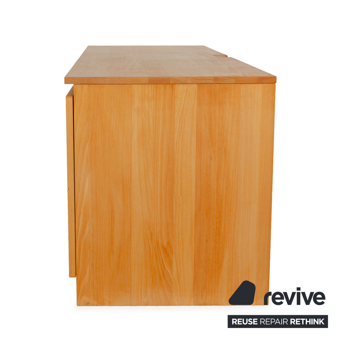 Grüne Erde wooden sideboard light brown solid wood drawer cupboard compartments