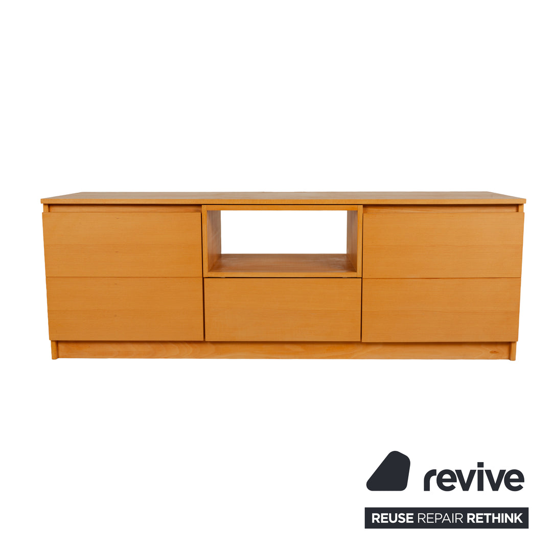 Grüne Erde wooden sideboard light brown solid wood drawer cupboard compartments