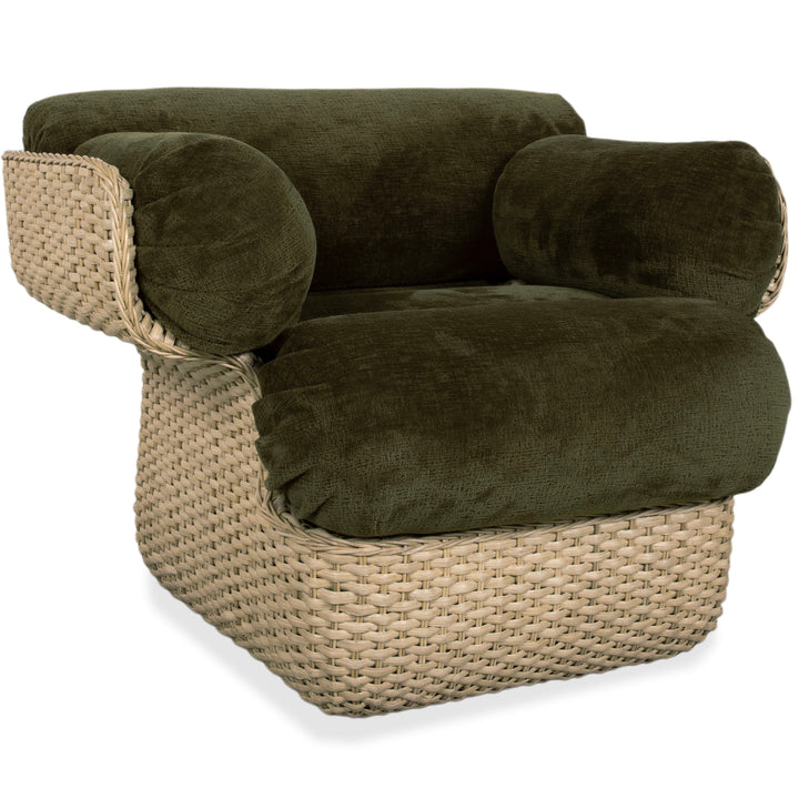 Gubi Basket Stoff Sessel Grün Oliv