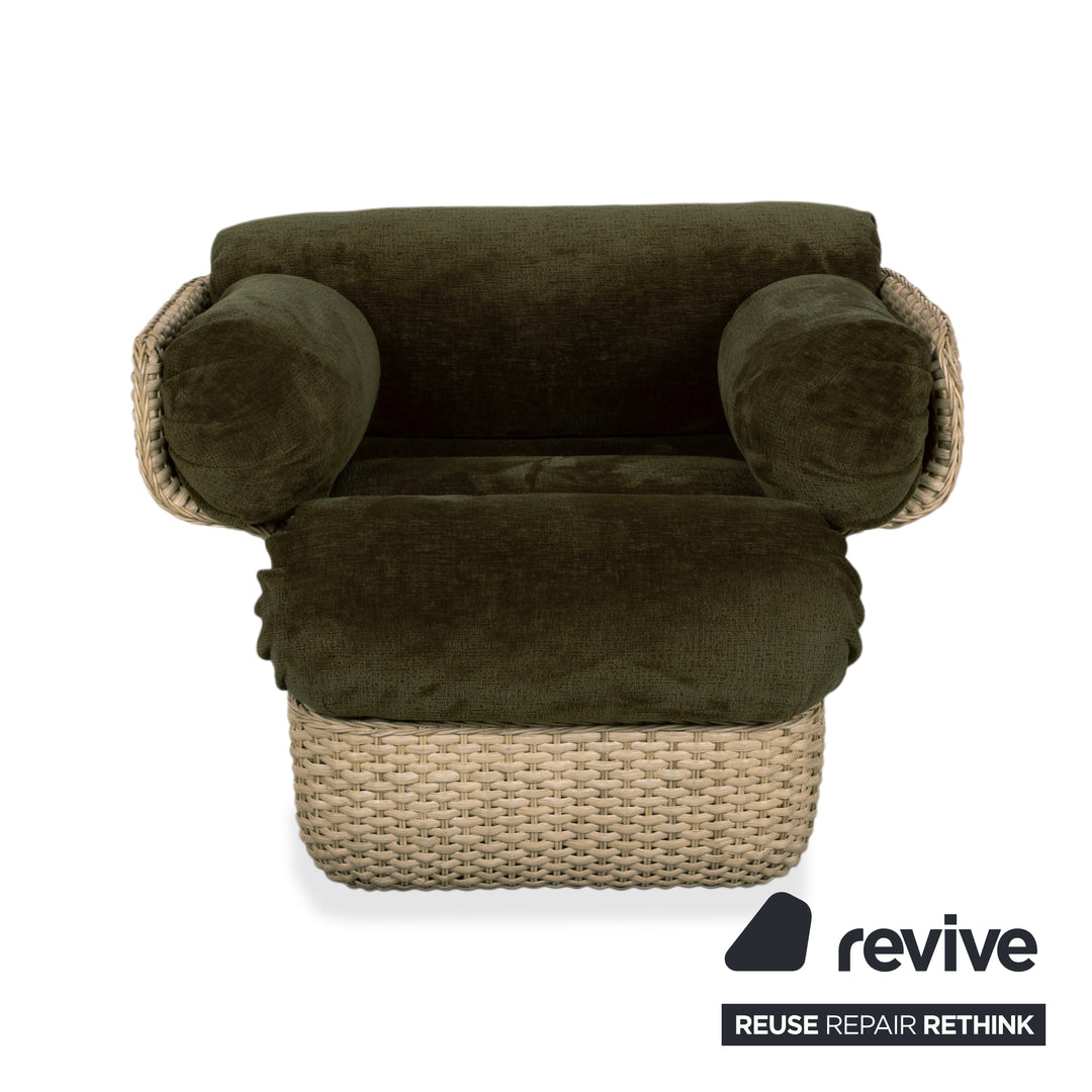 Gubi Basket Stoff Korb Rattan Sessel Grün Olive