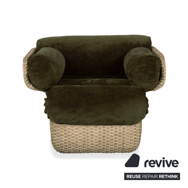 Gubi Basket Stoff Korb Rattan Sessel Grün Olive