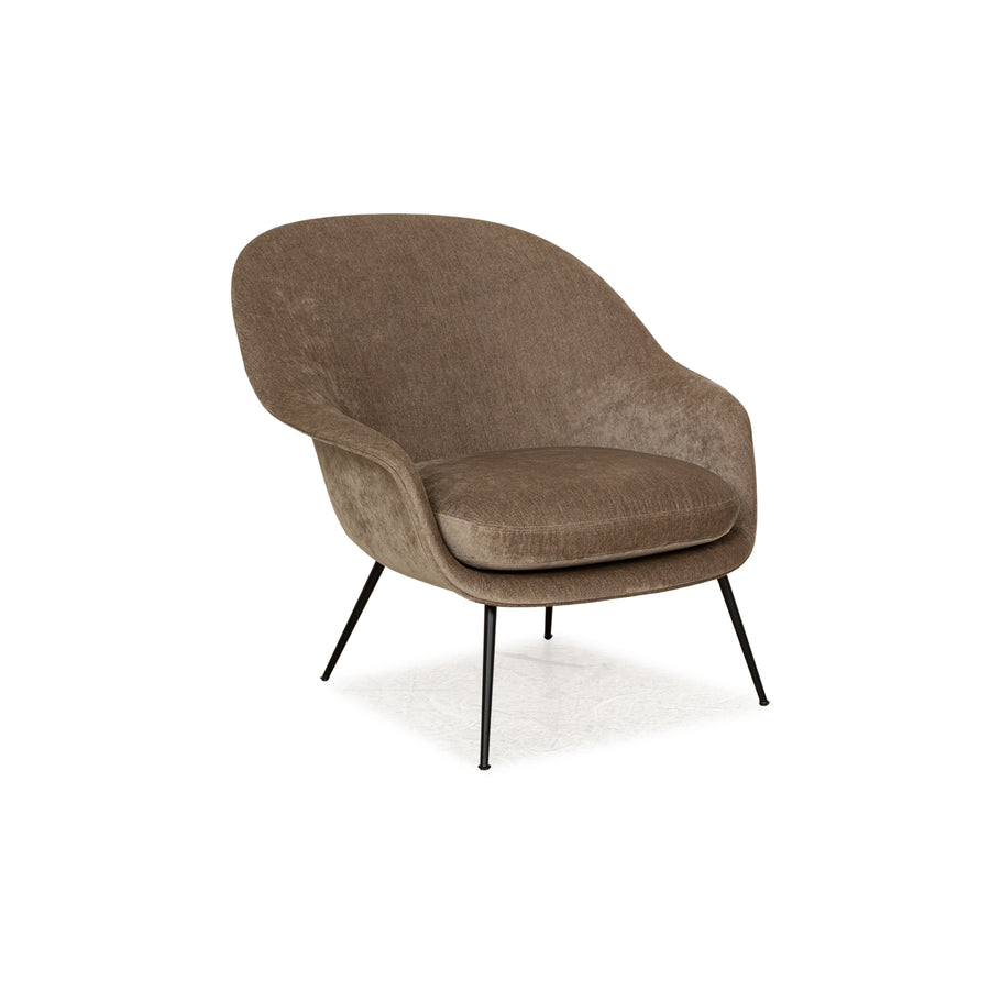 Gubi BAT fabric armchair brown brown-green frame black