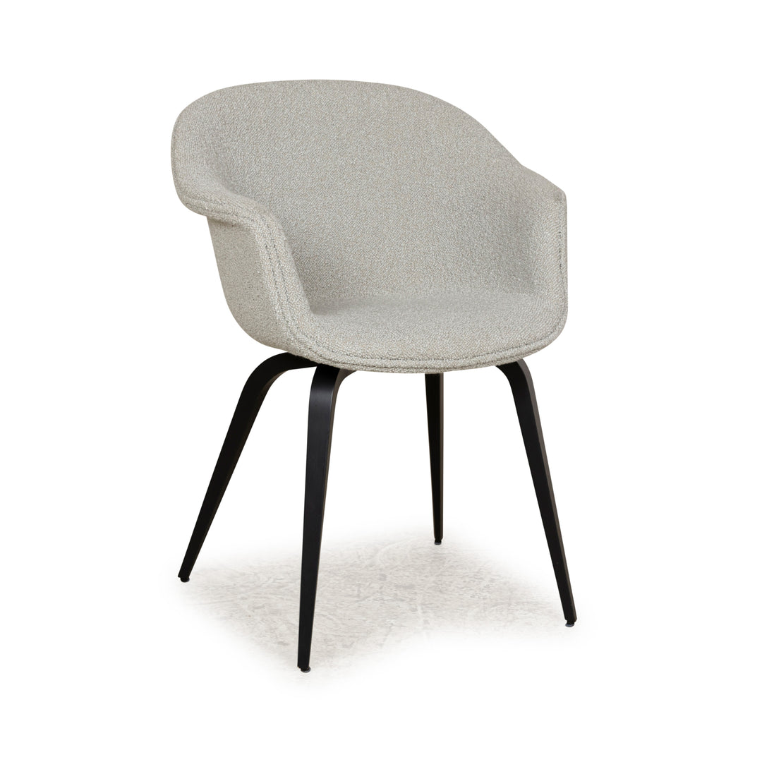 Gubi Bat Chair Grey Dining Chair upholstered shell chair dining room chair wooden feet