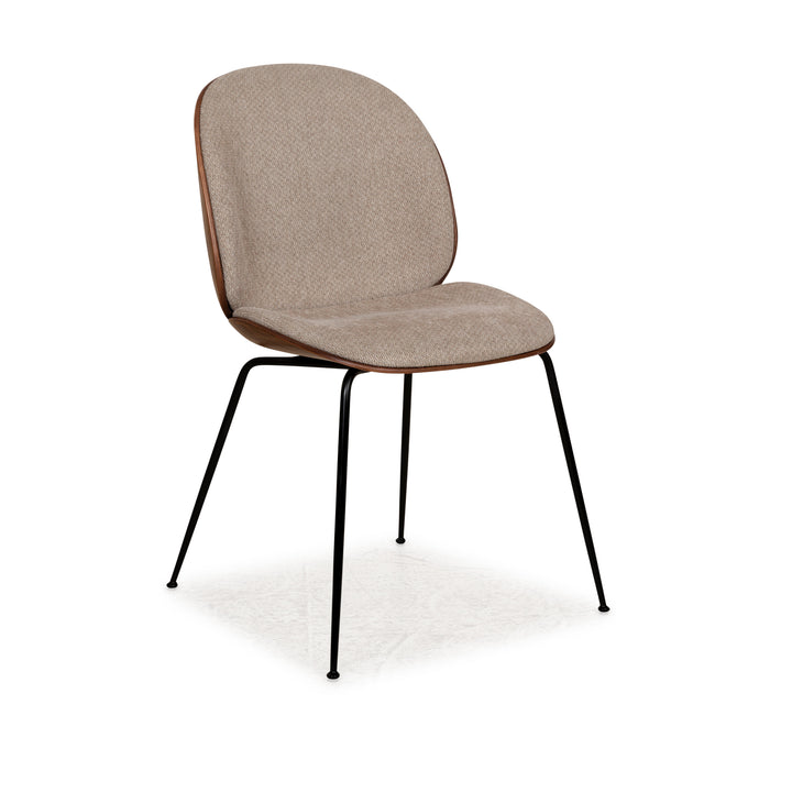 Gubi Beetle Chair Grey Brown Wood Dining Chair upholstered Dining Chair