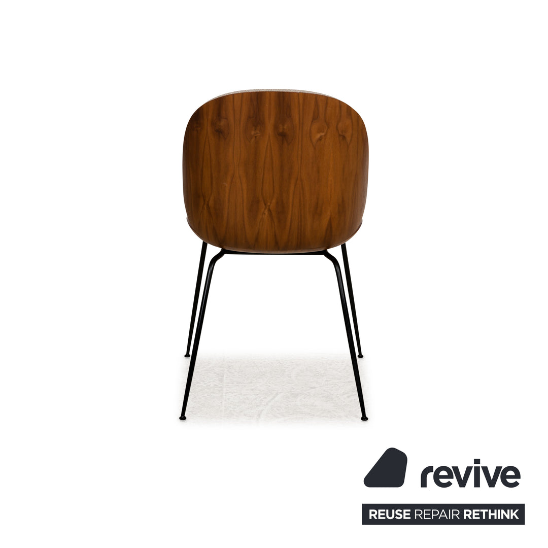 Chaise de salle à manger Gubi Beetle en bois gris marron Chaise de salle à manger rembourrée