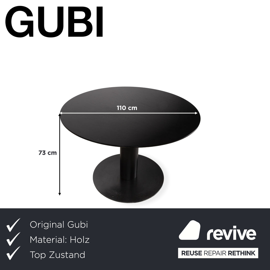 Table à manger Gubi 2.0 en bois noir