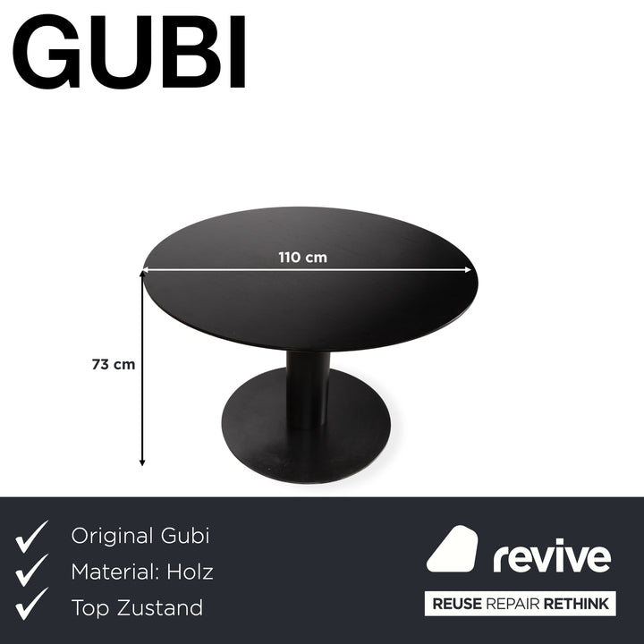 Table à manger Gubi 2.0 en bois noir