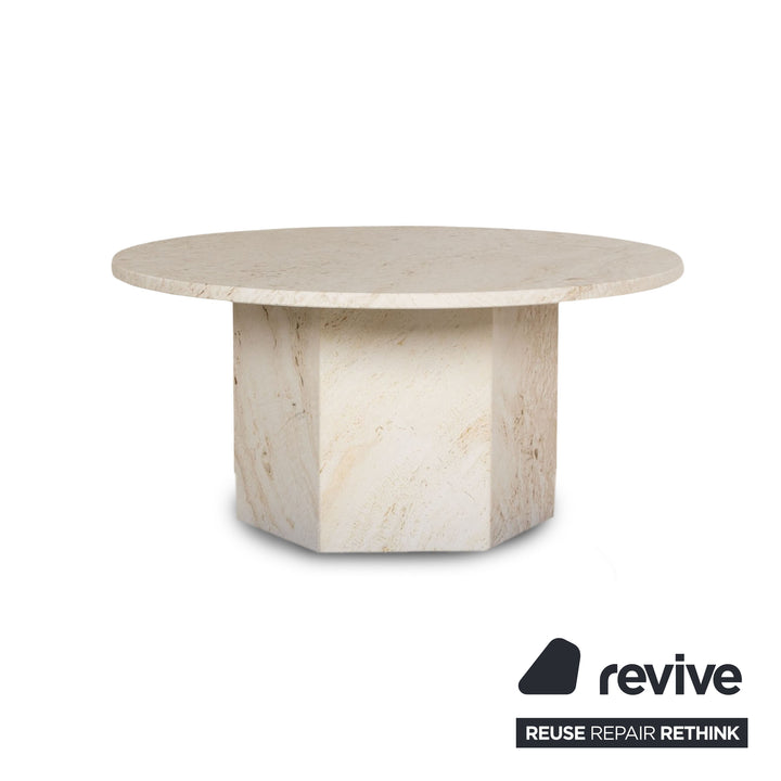 Gubi Epic Marble Coffee Table White Travertine Natural