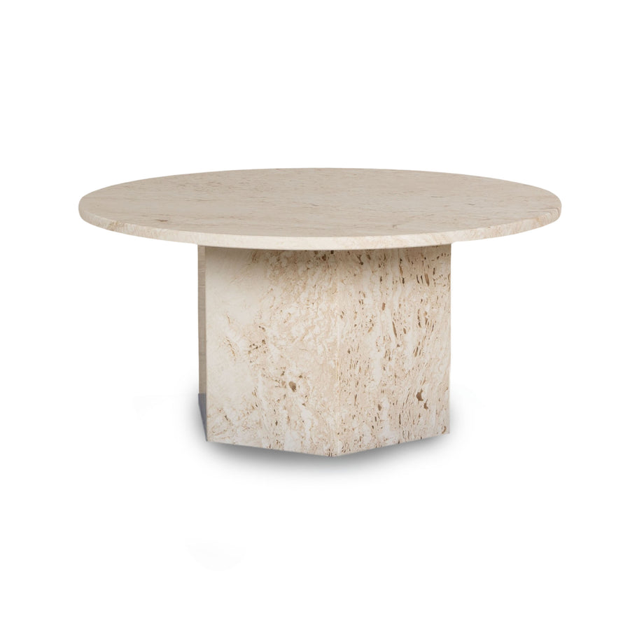 Gubi Epic Marble Coffee Table White Travertine Natural