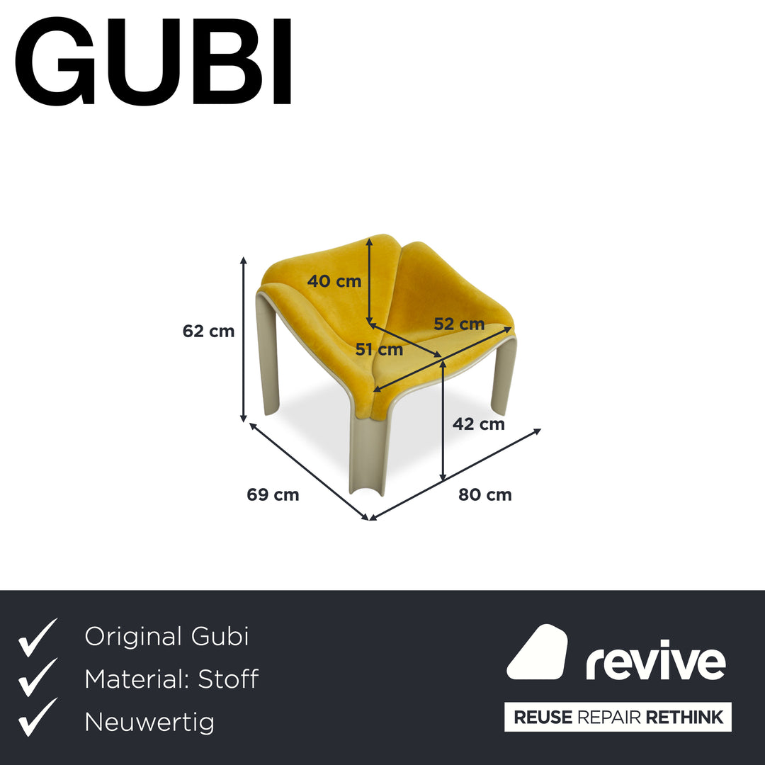 Gubi F300 Stoff Sessel Gelb Creme Eierschale