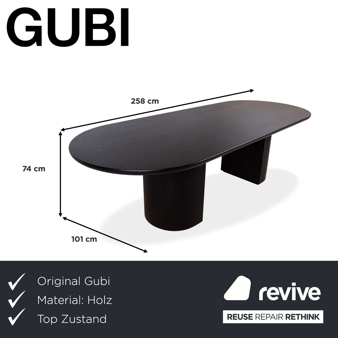 Gubi Moon Holz Esstisch Schwarz Braun 258 x 101 cm