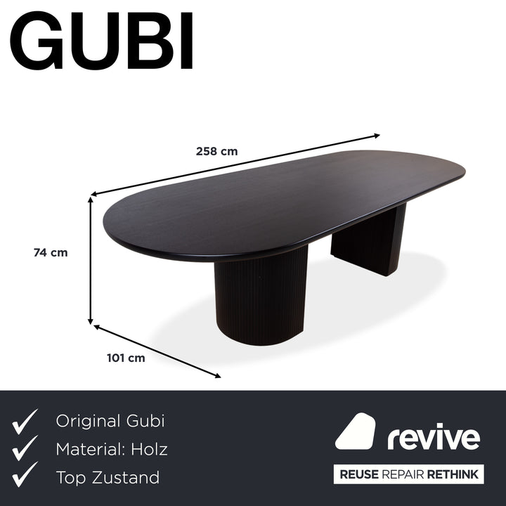 Gubi Moon Holz Esstisch Schwarz Braun