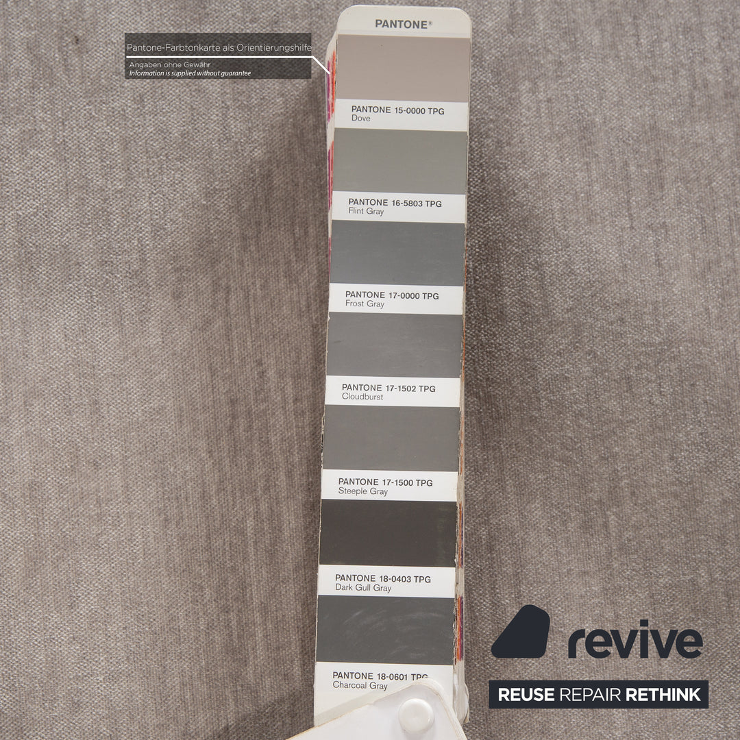 Gubi Reverse Fabric Two Seater Silver Grey Sofa Couch