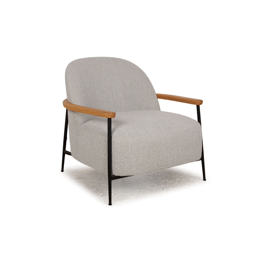 Gubi Sejour fabric armchair grey natural oak frame black