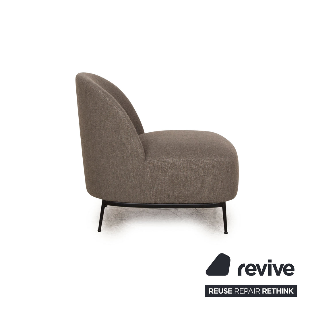 Gubi Sejour fabric armchair grey grey-green frame black
