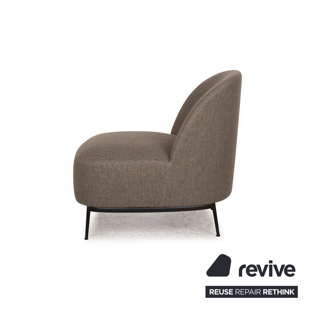 Gubi Sejour fabric armchair grey grey-green frame black