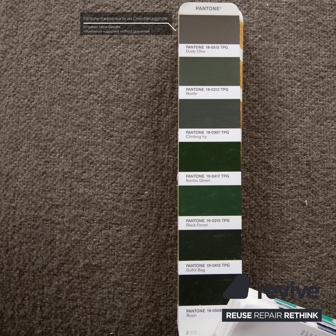 Gubi Sejour fabric armchair grey grey-green frame black