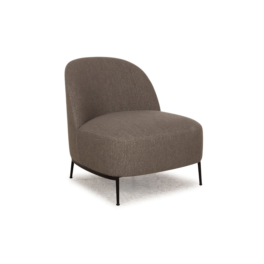 Gubi Sejour fabric armchair grey grey-green frame black