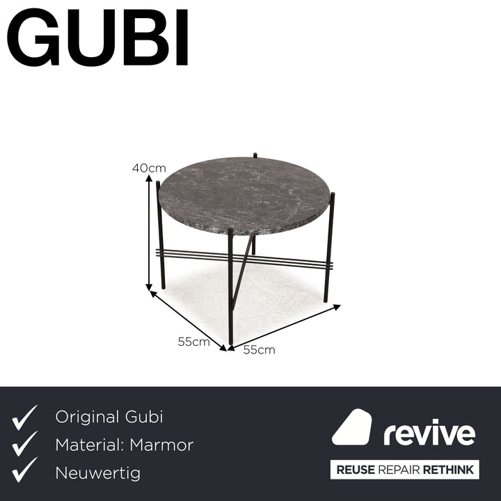 Gubi TS Table Couchtisch Marmor Schwarz Gestell schwarz