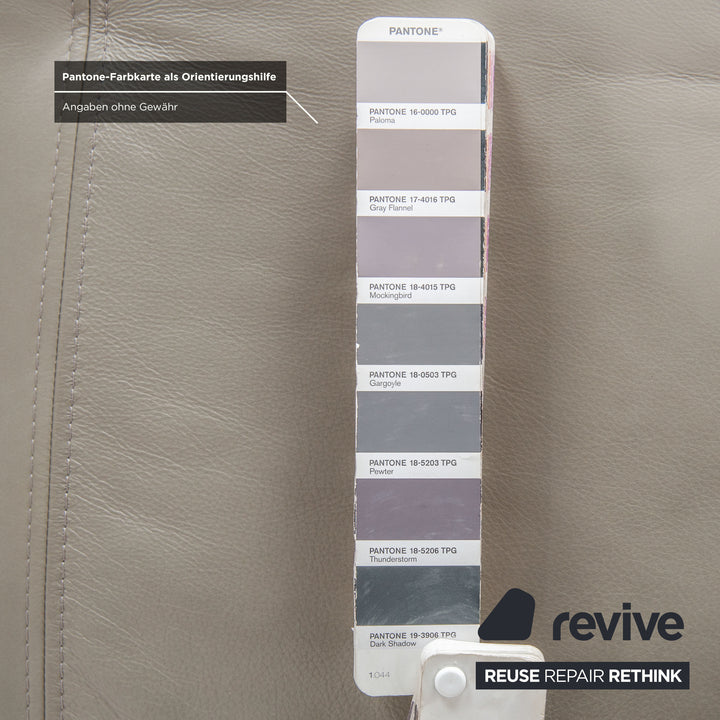 Gutmann Factory Leder Hocker Grau Chrom Füße