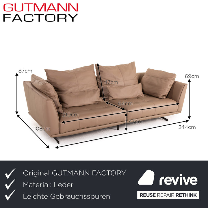GUTMANN FACTORY Leder Sofa Braun Zweisitzer Couch