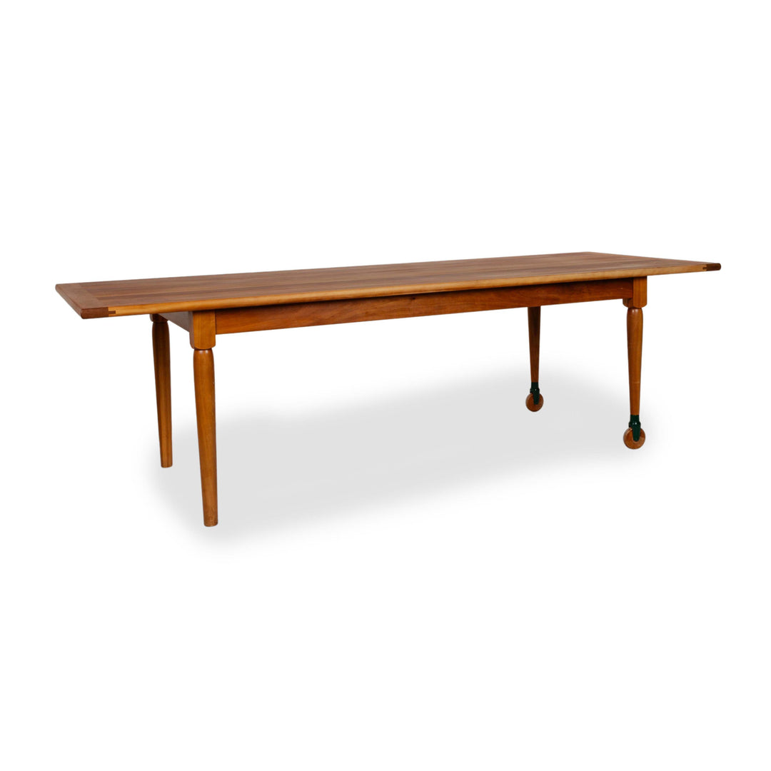 Habit Shaker Table Wooden Dining Table Brown Wheels 250 x 75 cm