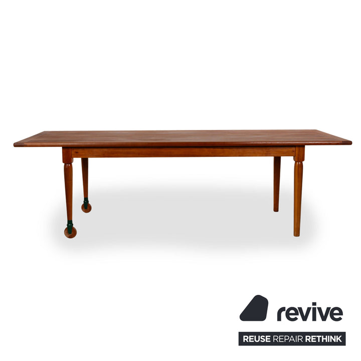 Habit Shaker Table Wooden Dining Table Brown Wheels 250 x 75 cm