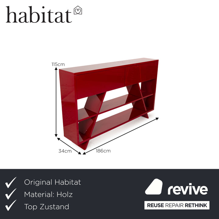 Habitat Wooden Sideboard Red