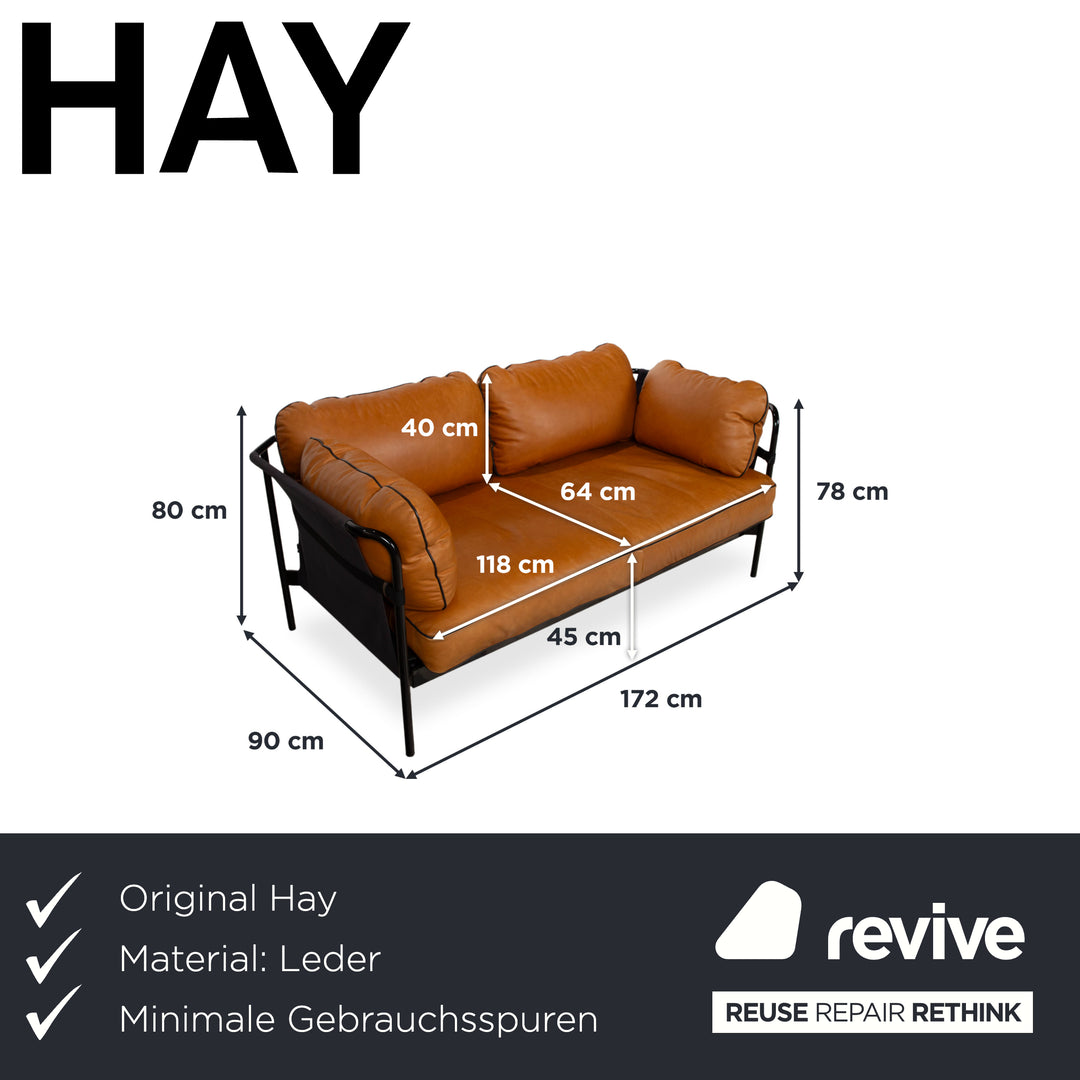 Hay Can Leder Zweisitzer Braun Cognac Sofa Couch
