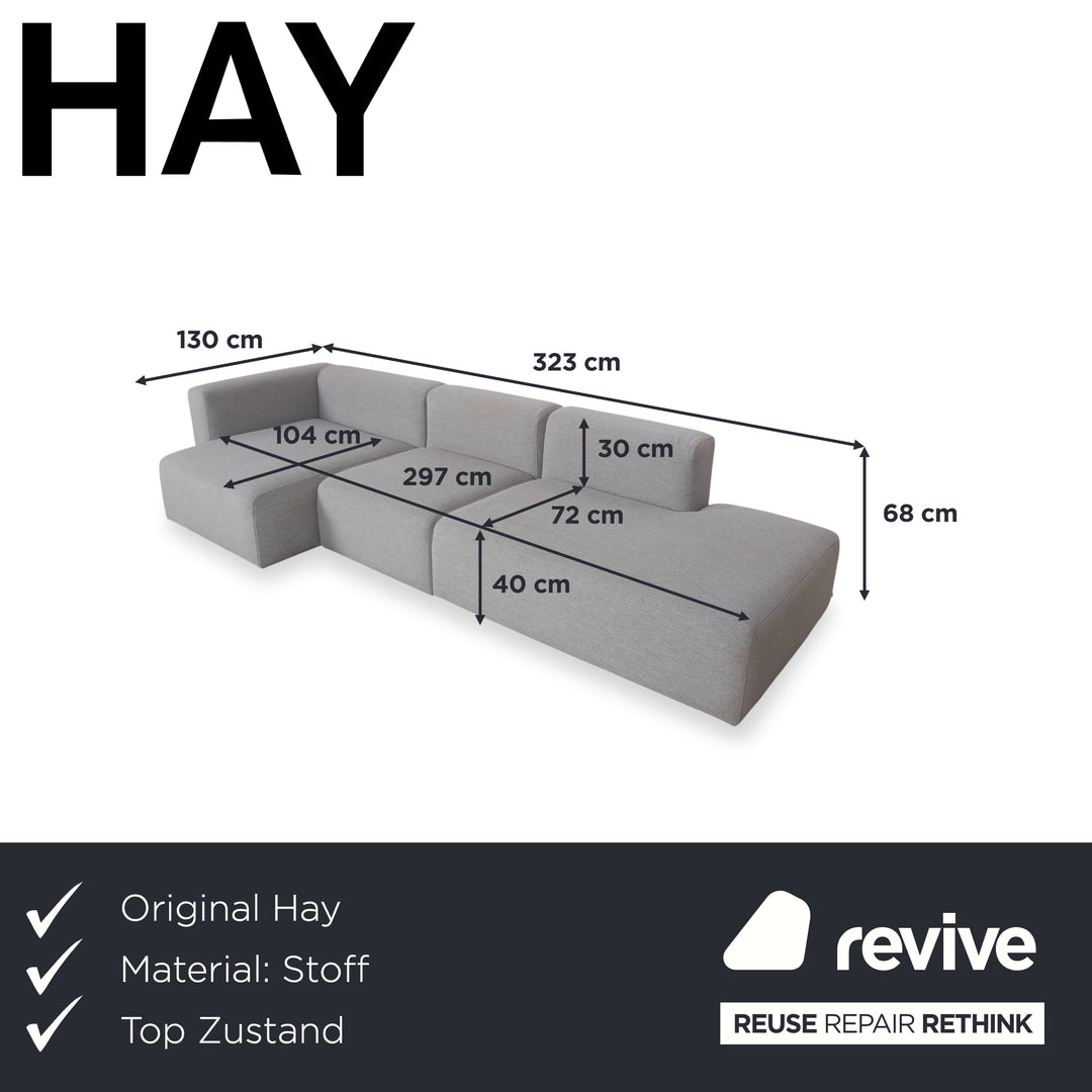 Hay Mags Fabric Corner Sofa Grey Sofa Couch