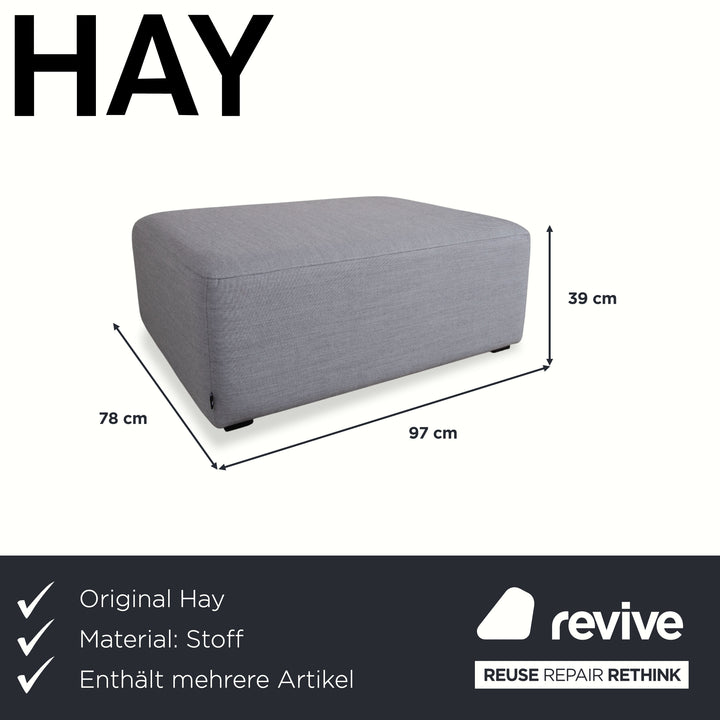HAY Mags Stoff Ecksofa Hocker Grau Sofa Couch
