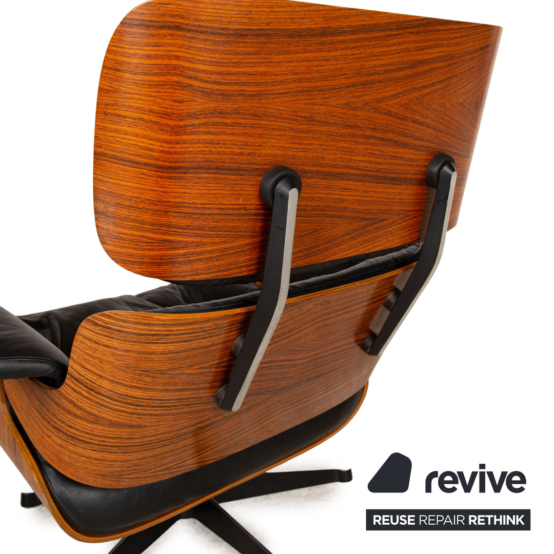 Hermann Miller Eames Lounge Chair inkl. Ottomann Leder Sessel Schwarz Palisander