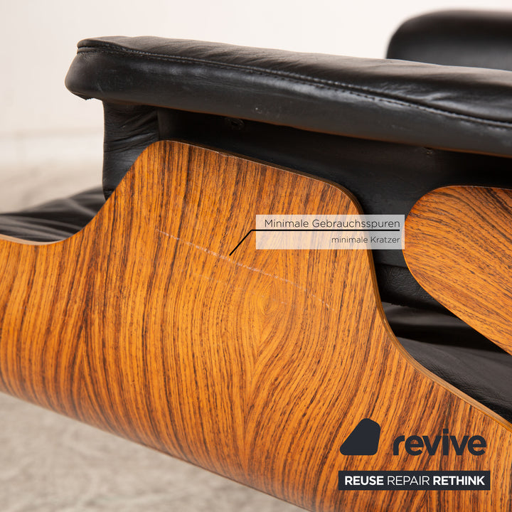 Hermann Miller Eames Lounge Chair inkl. Ottomann Leder Sessel Schwarz Palisander