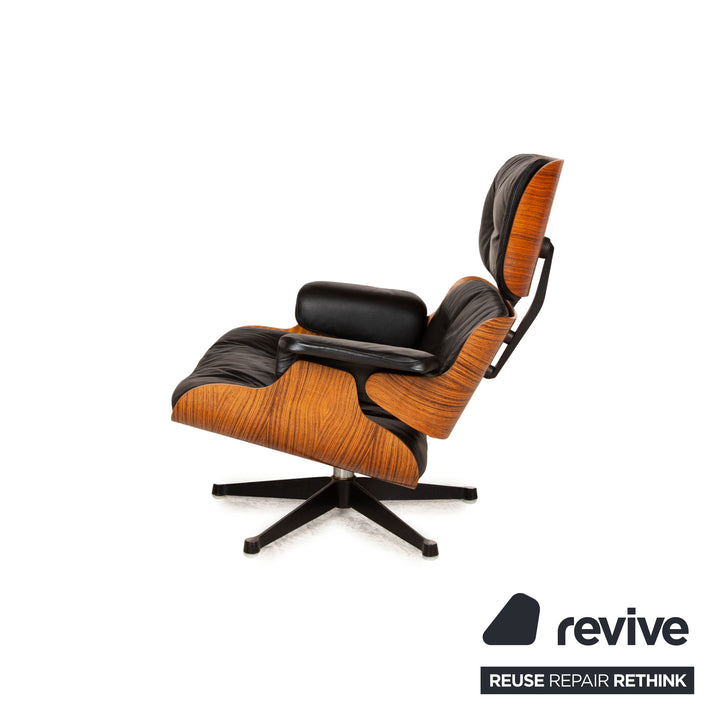 Hermann Miller Eames Lounge Chair inkl. Ottomann Leder Sessel Schwarz Palisander