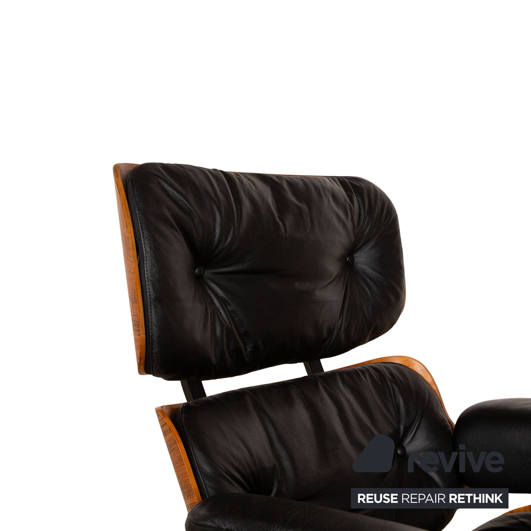 Hermann Miller Eames Lounge Chair inkl. Ottomann Leder Sessel Schwarz Palisander
