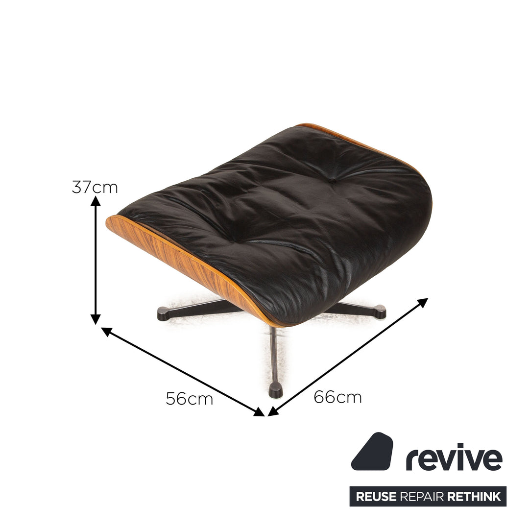 Hermann Miller Eames Lounge Chair inkl. Ottomann Leder Sessel Schwarz Palisander