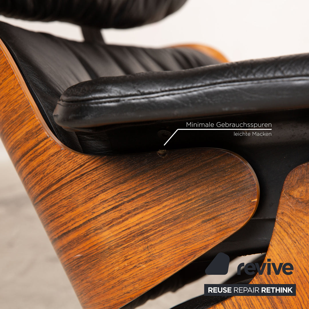Hermann Miller Eames Lounge Chair inkl. Ottomann Leder Sessel Schwarz Palisander