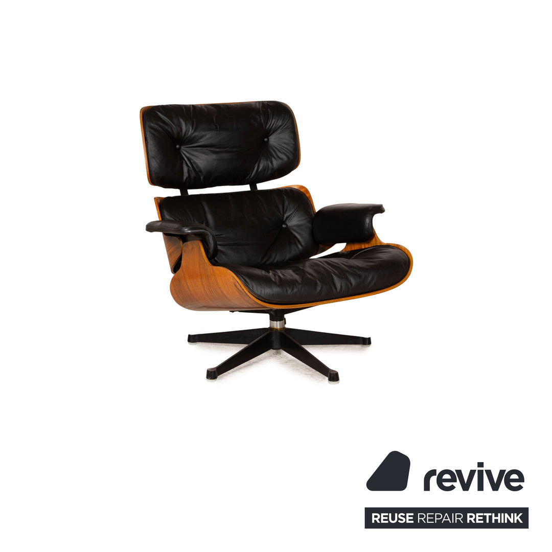 Hermann Miller Eames Lounge Chair inkl. Ottomann Leder Sessel Schwarz Palisander