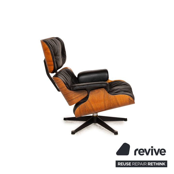 Hermann Miller Eames Lounge Chair inkl. Ottomann Leder Sessel Schwarz Palisander