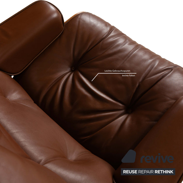 Fauteuil Lounge Hermann Miller Eames (sans pouf) Fauteuil en cuir marron