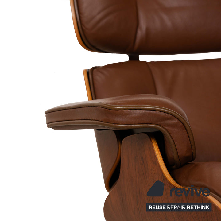 Fauteuil Lounge Hermann Miller Eames (sans pouf) Fauteuil en cuir marron