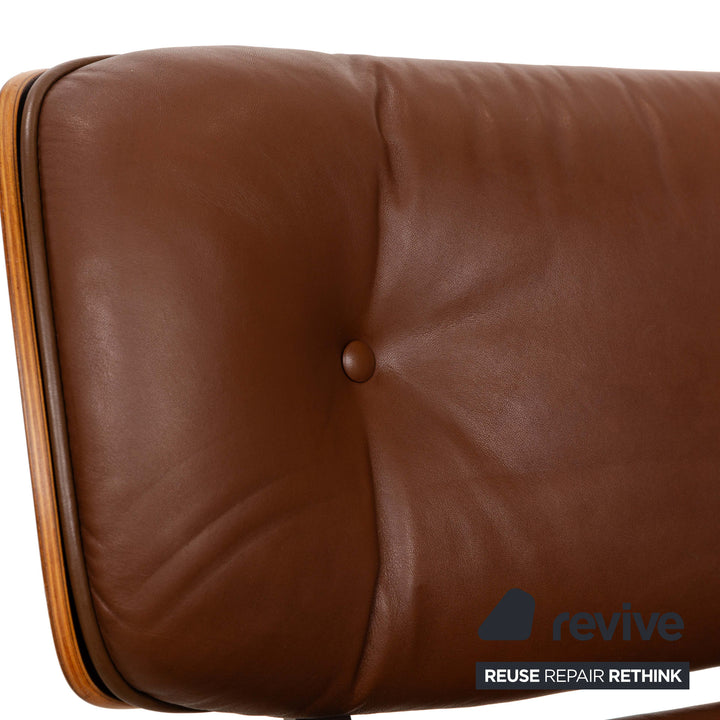Fauteuil Lounge Hermann Miller Eames (sans pouf) Fauteuil en cuir marron