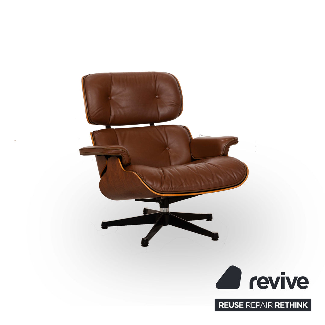 Fauteuil Lounge Hermann Miller Eames (sans pouf) Fauteuil en cuir marron
