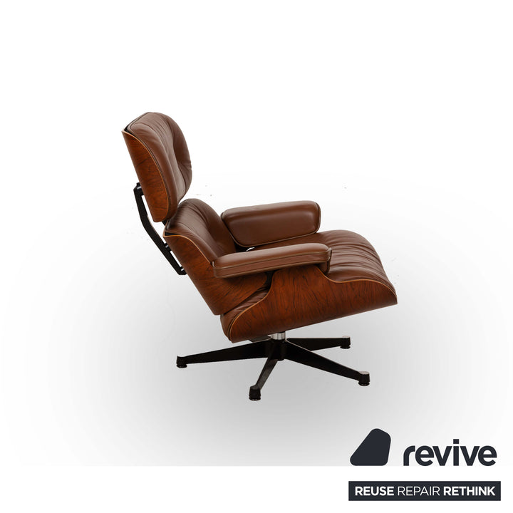 Fauteuil Lounge Hermann Miller Eames (sans pouf) Fauteuil en cuir marron