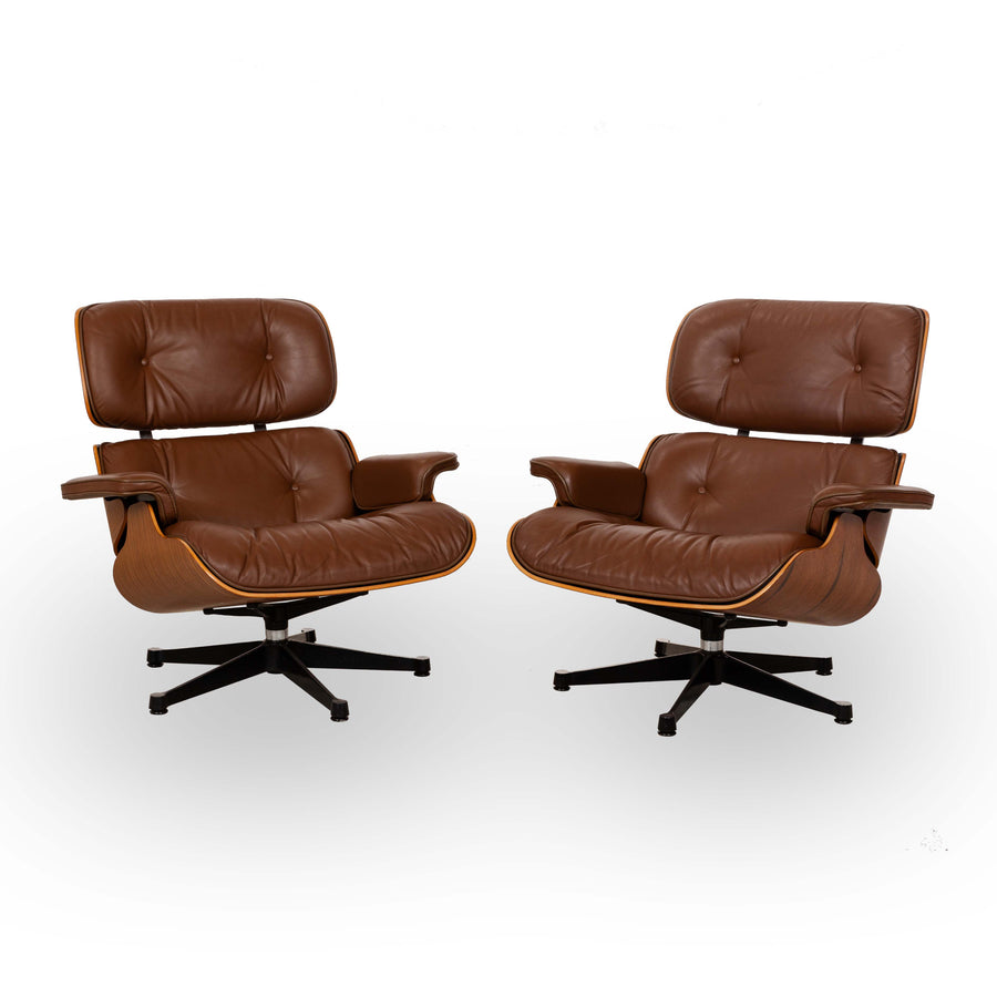 Fauteuil Lounge Hermann Miller Eames (sans pouf) Fauteuil en cuir marron