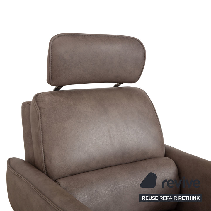 Himolla 0920 Fauteuil en cuir 2x Gris Gris foncé Olive Fonction manuelle
