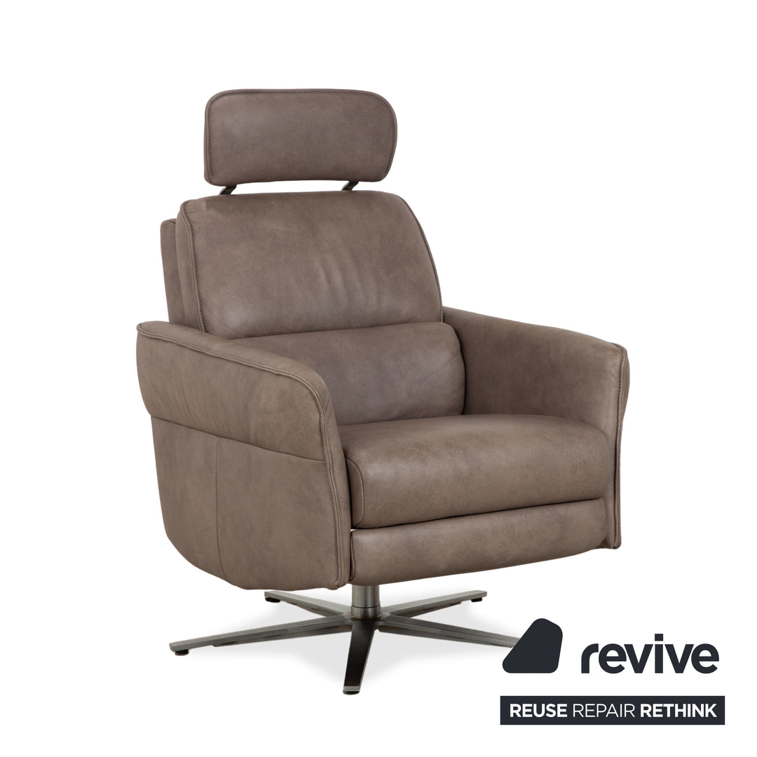 Himolla 0920 Fauteuil en cuir 2x Gris Gris foncé Olive Fonction manuelle